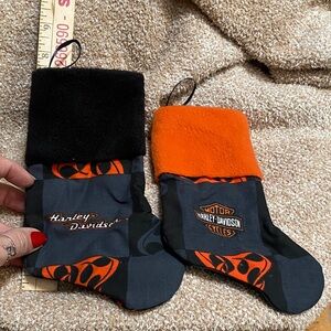 Harley-Davidson Black and Orange Christmas Stockings